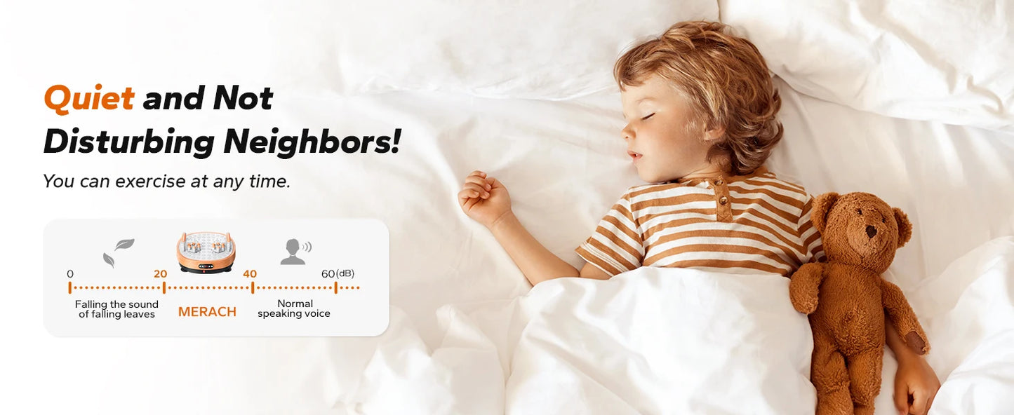 MERACH Vibration Plate Exercise Machine Vibration Plate Lymphatic Drainage Massager Whole Body Vibration Plate Helps Weight Loss