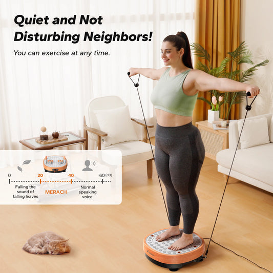 MERACH Vibration Plate Exercise Machine Vibration Plate Lymphatic Drainage Massager Whole Body Vibration Plate Helps Weight Loss