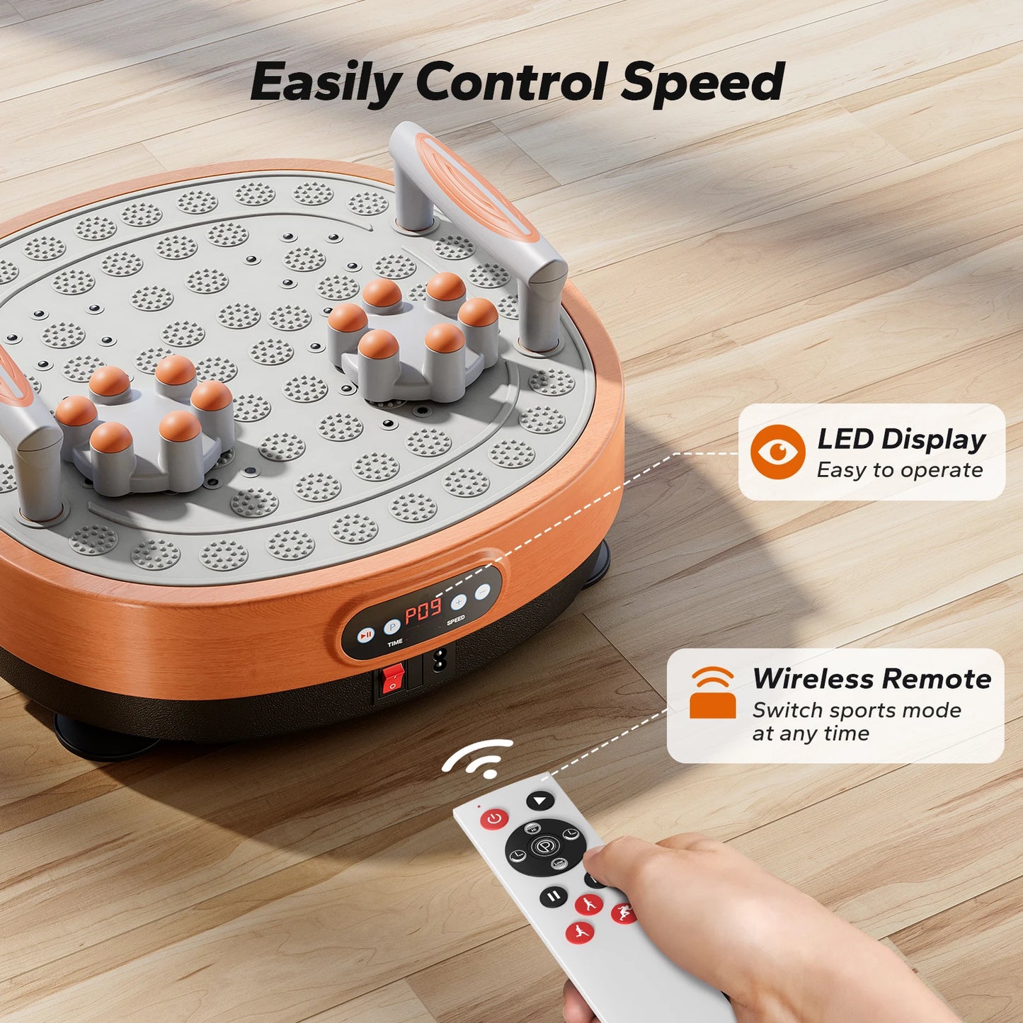 MERACH Vibration Plate Exercise Machine Vibration Plate Lymphatic Drainage Massager Whole Body Vibration Plate Helps Weight Loss