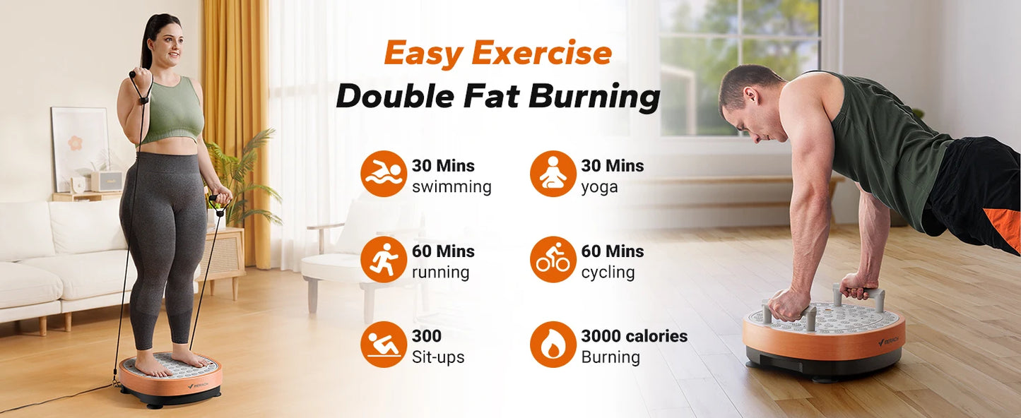 MERACH Vibration Plate Exercise Machine Vibration Plate Lymphatic Drainage Massager Whole Body Vibration Plate Helps Weight Loss