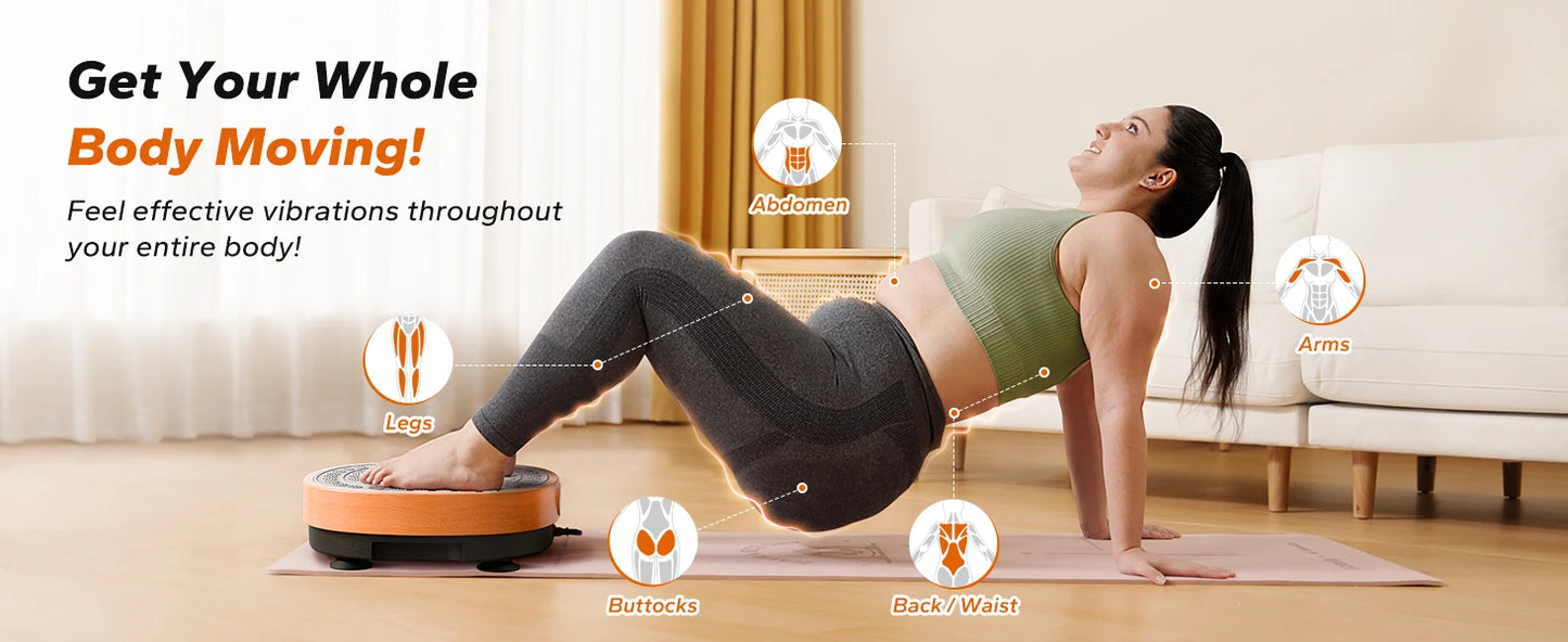 MERACH Vibration Plate Exercise Machine Vibration Plate Lymphatic Drainage Massager Whole Body Vibration Plate Helps Weight Loss