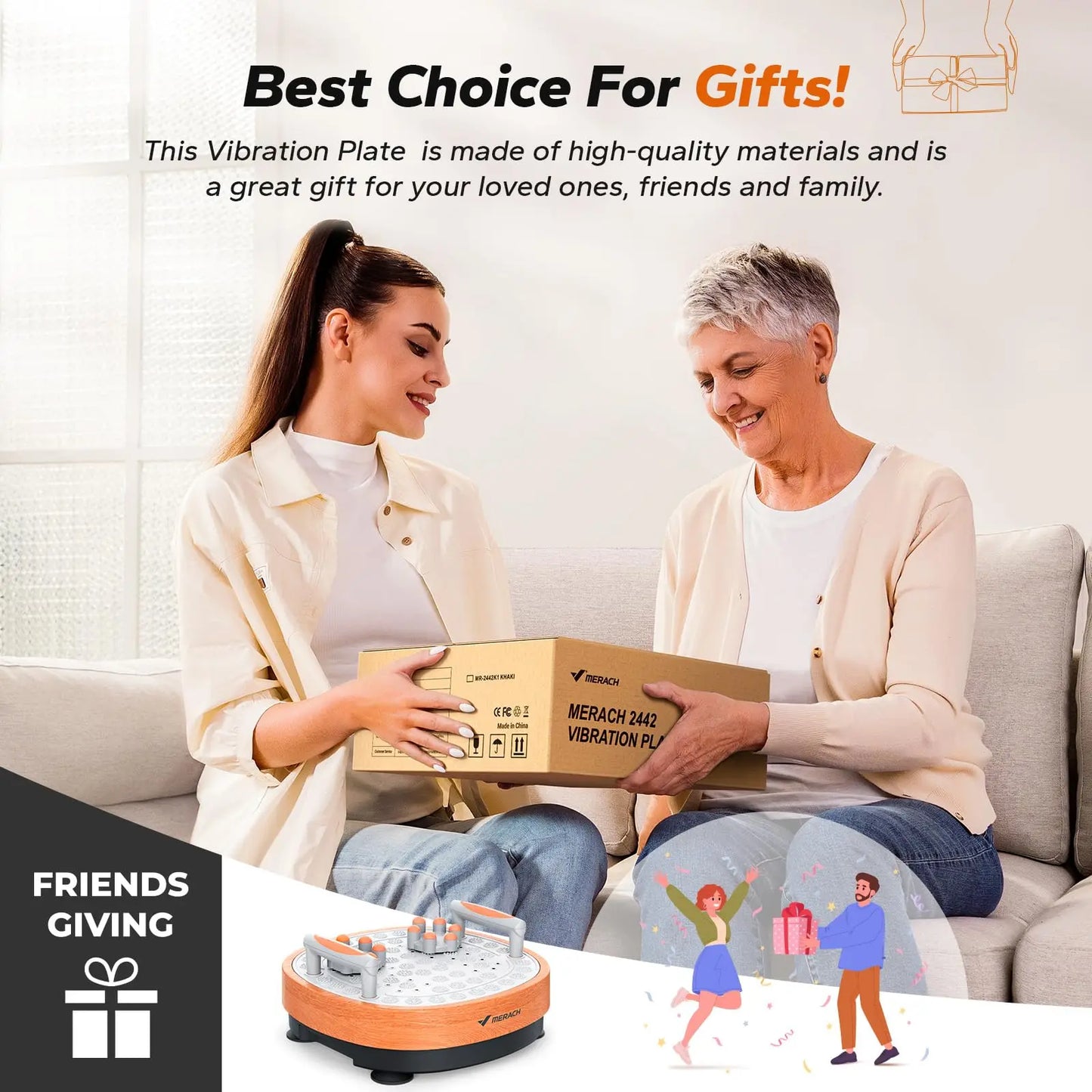 MERACH Vibration Plate Exercise Machine Vibration Plate Lymphatic Drainage Massager Whole Body Vibration Plate Helps Weight Loss